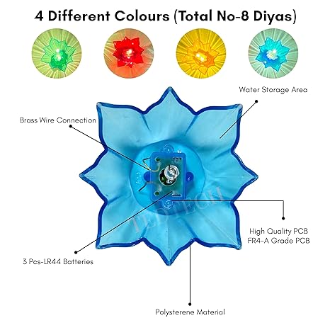 Water Sensor LED Diyas (6+6 = 12 Pcs)