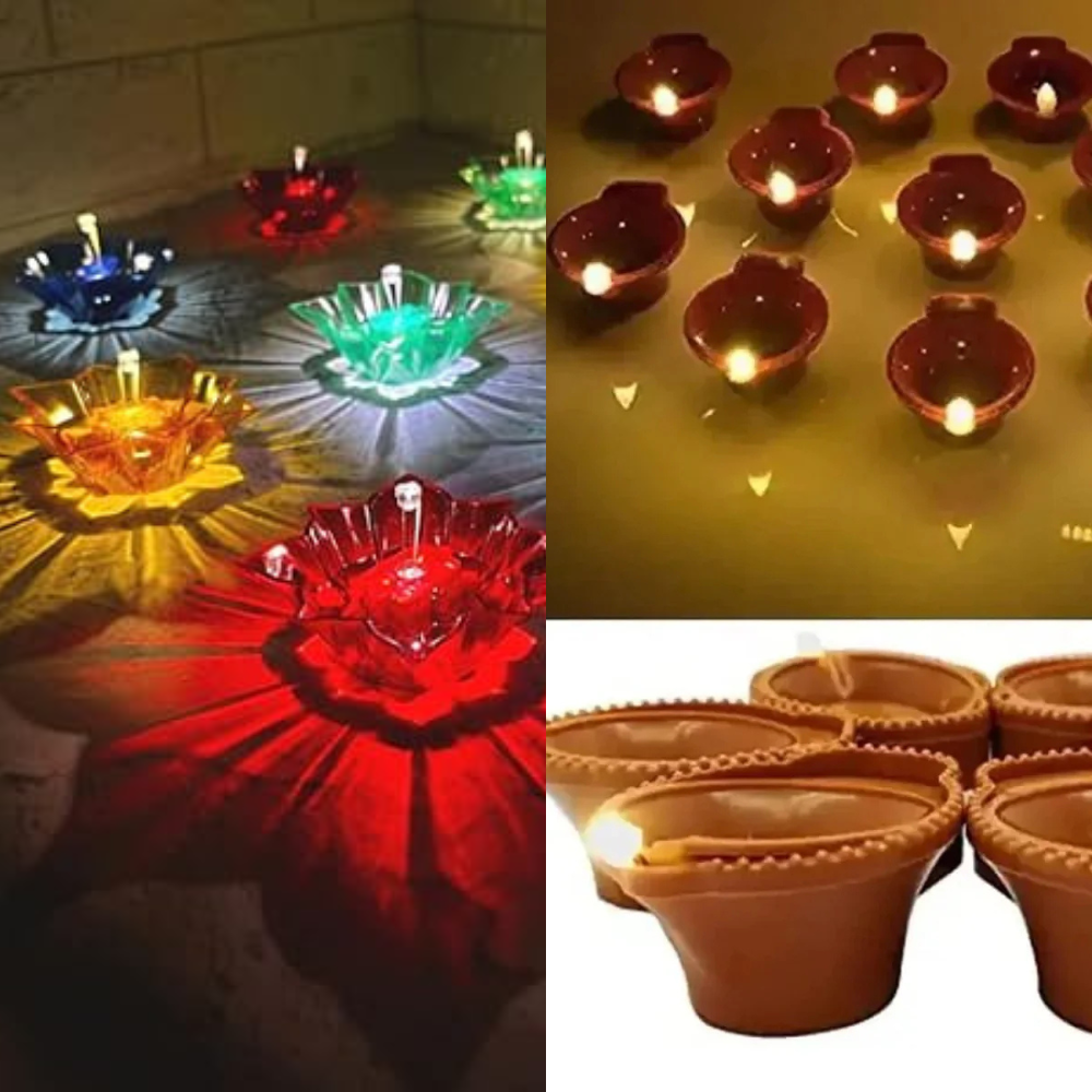 Water Sensor LED Diyas (6+6 = 12 Pcs)